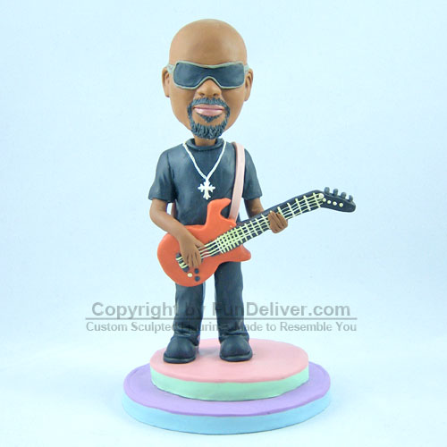 Personalized Guitar Player gifts with Mini Guitar and Stage - Click Image to Close